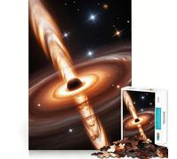 Puzzle da 1000 pezzi raffigurante un buco nero con disco di accrescimento,decorazione a incastro,regalo rompicapo,gioco rilassante,opera d'arte natalizia 50x75cm