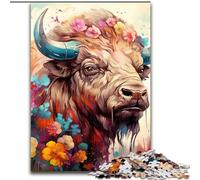 Puzzle da 1000 pezzi raffigurante un bufalo in legno, rompicapo ad alta difficoltà per adolescenti, 50x75cm, ideale per arredare la casa, allenare il cervello e come regalo per le feste