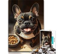 Puzzle da 1000 pezzi raffigurante un bulldog che mangia per adulti e adolescenti ideale come regalo per tutta la famiglia adatto per bambini di età compresa tra 50 e 14 anni (50x75cm)