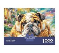 Puzzle da 1000 pezzi raffigurante un bulldog inglese sdraiato, per adulti dai 12 anni in su, gioco educativo, decorazione per la casa, difficile, stimolante, per maschi e femmine, 38x26 cm