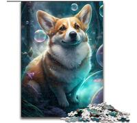 Puzzle da 1000 pezzi raffigurante un cane Corgi che dipinge. Puzzle per adulti da 1000 pezzi per compleanni, feste e occasioni speciali (dimensioni 26x38cm).