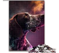 Puzzle da 1000 pezzi raffigurante un cane da caccia tedesco a pelo corto,in legno,rompicapo ad alta difficoltà per adolescenti,50x75cm,per decorazioni per la casa,allenamento del cervello e regali