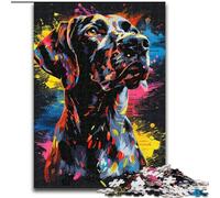 Puzzle da 1000 pezzi raffigurante un cane da caccia tedesco a pelo corto. Puzzle difficile per adulti, dimensioni 26x38cm. Ideale per arredare la casa, allenare la mente e come regalo per le feste.