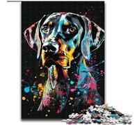 Puzzle da 1000 pezzi raffigurante un cane da caccia tedesco a pelo corto,realizzato in legno,perfetto per decorare la casa o l'ufficio,ideale come regalo di Natale Dimensioni: 50x75cm Un regalo