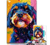 Puzzle da 1000 pezzi raffigurante un cane dipinto a olio, per adulti e adolescenti, divertenti attività di assemblaggio di modelli a casa, regalo di compleanno, regalo da viaggio (38x26cm)