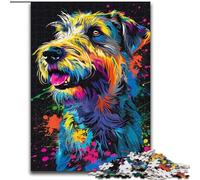 Puzzle da 1000 pezzi raffigurante un cane lupo irlandese, puzzle impegnativo, dimensioni 26x38cm, attività educativa per il miglioramento delle abilità cognitive.