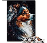 Puzzle da 1000 pezzi raffigurante un cane pastore delle Shetland,realizzato in legno per decorare la casa o l'ufficio,ideale come regalo di Natale decorazione artistica fai da regalo di compleanno