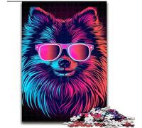 Puzzle da 1000 pezzi raffigurante un cane Pomerania, realizzato in cartone, per stimolare l'interazione familiare e stimolare il cervello, sfida di attività per famiglie(26x38cm)