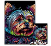 Puzzle da 1000 pezzi raffigurante un cane Yorkshire, puzzle difficile per adulti, Halloween, Pasqua e Capodanno, 26X38CM/10,23x14,96 pollici.