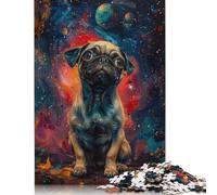 Puzzle da 1000 pezzi raffigurante un carlino con pittura a olio, giocattolo per adulti, gioco intellettuale, gioco educativo per adulti, antistress, decorazione per la casa, 1000 pezzi (75x50 cm)
