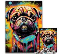 Puzzle da 1000 pezzi raffigurante un carlino dipinto a graffiti, per adulti. Puzzle difficili per adulti, ideale come regalo di Natale e come decorazione per la casa, 50x75CM/19,68x29,52 pollici.