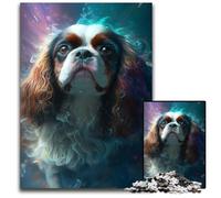 Puzzle da 1000 pezzi raffigurante un Cavalier King Charles Spaniel, in legno, decorazione fai da te, sfida per la mente, per adulti, famiglia, regalo di Natale, 50x75CM/19,68x29,52 pollici.