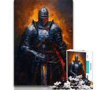 Puzzle da 1000 pezzi raffigurante un cavaliere guerriero medievale, regalo per adulti, aiuta il cervello a esercitare i giocattoli avvincenti per coltivare la pazienza, adatto alle coppie (38x26cm)