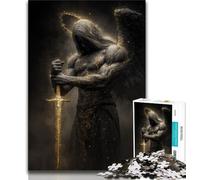 Puzzle da 1000 pezzi raffigurante un cavaliere medievale e un angelo, per adulti e ragazzi, gioco educativo, decorazione da parete, compleanno e Natale (50x75cm)