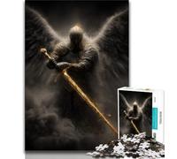 Puzzle da 1000 pezzi raffigurante un cavaliere medievale e un angelo, per adulti e ragazzi, gioco rompicapo, decorazione da parete, compleanno e Natale (38x26cm)