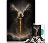 Puzzle da 1000 pezzi raffigurante un cavaliere medievale e un angelo, regalo per adolescenti, sfida difficile contro lo stress, migliora l'amore tra coppie, 38x26cm