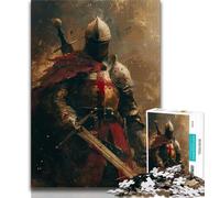Puzzle da 1000 pezzi raffigurante un cavaliere medievale e un guerriero, ideale come regalo per tutta la famiglia, 38x26cm