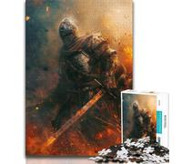 Puzzle da 1000 pezzi raffigurante un cavaliere medievale e un guerriero, per adolescenti, antistress, sfida difficile, decorazioni e regali unici per la casa (38x26cm)