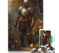 Puzzle da 1000 pezzi raffigurante un cavaliere medievale, regalo per adulti, difficile da completare ma divertente e umoristico, decorazione unica per la casa e regalo (38x26cm)