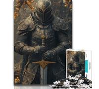 Puzzle da 1000 pezzi raffigurante un cavaliere medievale, regalo per adulti, difficile da completare ma divertente e umoristico, decorazione unica per la casa e regalo (38x26cm)