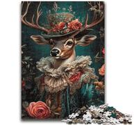 Puzzle da 1000 pezzi raffigurante un cervo maschio, per adulti e adolescenti, giocattolo educativo ideale come regalo per tutta la famiglia (50x75cm)