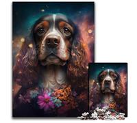 Puzzle da 1000 pezzi raffigurante un Cocker Spaniel, puzzle difficile per adulti e adolescenti, serata di giochi in famiglia, idea regalo stimolante per la mente, 26X38CM/10,23x14,96 pollici.