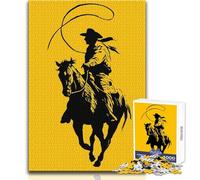 Puzzle da 1000 pezzi raffigurante un cowboy a cavallo con lazo, per adolescenti, gioco di sviluppo del pensiero logico, ottimo regalo per momenti significativi, dimensioni 50x75cm