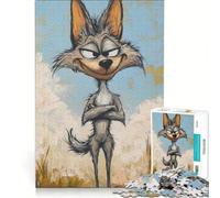 Puzzle da 1000 pezzi raffigurante un coyote, gioco interattivo, allena la mente e la manualità, compleanno e Natale 38x26cm