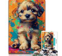 Puzzle da 1000 pezzi raffigurante un cucciolo dipinto a olio, per adolescenti e adulti, gioco stimolante, ideale come regalo per tutta la famiglia (50x75cm)