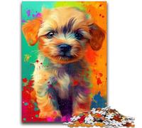 Puzzle da 1000 pezzi raffigurante un cucciolo dipinto a olio, per adulti e adolescenti, giocattolo educativo intellettuale decomprimente, regalo di compleanno, regali, arte murale (38x26cm)