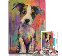 Puzzle da 1000 pezzi raffigurante un cucciolo dipinto a olio,puzzle da 1000 pezzi per adulti e ragazzi,attività divertenti per la casa,giocattoli per i giorni di pioggia,regali di compleanno,50x75cm