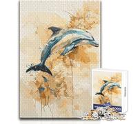 Puzzle da 1000 pezzi raffigurante un delfino, unico nel suo genere, per adolescenti, gioco educativo per la concentrazione mentale, idea regalo speciale e commovente, dimensioni 38x52cm