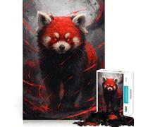 Puzzle da 1000 pezzi raffigurante un dio panda rosso con occhi rossi luminosi, ideale per ragazzi Gioco di logica, rilassante e divertente, con tagli precisi e un tocco artistico (50x75cm)