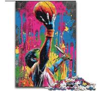 Puzzle da 1000 pezzi raffigurante un dipinto a olio di basket, regalo per adulti, interessante strumento per ridurre lo stress e favorire l'interazione genitore-figlio (26x38cm)