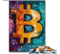 Puzzle da 1000 pezzi raffigurante un dipinto a olio di Bitcoin, regalo per adolescenti, un'offerta difficile e stimolante come regalo per tutta la famiglia (26x38cm)