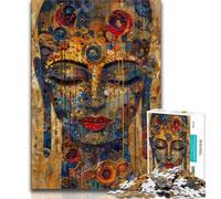 Puzzle da 1000 pezzi raffigurante un dipinto a olio di Buddha, regalo per adolescenti, sfida difficile contro lo stress, per rafforzare l'amore tra coppie (38x26cm)