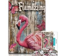 Puzzle da 1000 pezzi raffigurante un dipinto a olio di fenicotteri,ideale come regalo per adolescenti,aiuta il cervello a esercitare i giocattoli che creano dipendenza e coltivano la pazienza