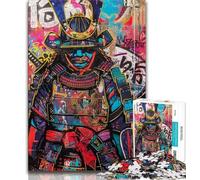 Puzzle da 1000 pezzi raffigurante un dipinto a olio di un samurai ninja, difficili da completare ma divertenti e spiritosi, regalo di compleanno, regali, arte murale (38x26cm)