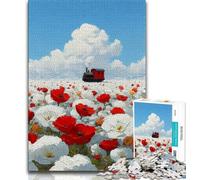 Puzzle da 1000 pezzi raffigurante un dipinto a olio su un treno, regalo per adolescenti, sfida difficile contro lo stress, migliora l'amore tra coppie (38x26cm)