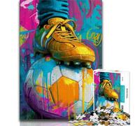 Puzzle da 1000 pezzi raffigurante un dipinto a olio sul calcio, per adolescenti e adulti, un gioco stimolante, ideale come regalo per tutta la famiglia (38x26cm)