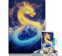 Puzzle da 1000 pezzi raffigurante un drago cinese dorato per adolescenti, regalo di gioco stimolante, ideale come regalo per tutta la famiglia, 50x75cm