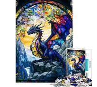 Puzzle da 1000 pezzi raffigurante un drago con le ali spiegate gioco rompicapo per adulti decorazione da parete compleanno e Natale (dimensioni 38x26cm)
