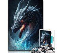 Puzzle da 1000 pezzi raffigurante un drago di ghiaccio per adolescenti antistress sfida difficile per migliorare l'amore tra coppie (26x38cm)
