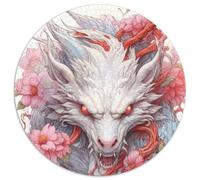 Puzzle da 1000 pezzi raffigurante un drago giapponese con ciliegie, per adulti, per serate di gioco in famiglia, opera d'arte decorativa fai da te (67,5x67,5cm)