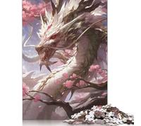 Puzzle da 1000 pezzi raffigurante un drago giapponese dipinto, per adulti, difficoltà elevata, rafforza le relazioni tra i membri della famiglia, 1000 pezzi (75x50 cm)