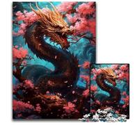Puzzle da 1000 pezzi raffigurante un drago giapponese in ciliegio,in legno di ciliegio,per adulti,ideale per il divertimento in famiglia,il relax e come regalo per le feste,50x75CM.