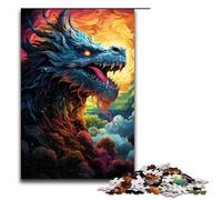 Puzzle da 1000 pezzi raffigurante un drago psichedelico da colorare tra le nuvole per adulti adatto a coppie e adolescenti dai 14 anni in su 75x50 cm.