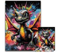 Puzzle da 1000 pezzi raffigurante un drago volante, raffigurante graffiti, in cartone, per adulti, adolescenti e ragazzi, ideale come regalo di compleanno e per le feste, 26X38CM/10,23x14,96 pollici.