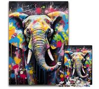 Puzzle da 1000 pezzi raffigurante un elefante dipinto a graffiti, per adulti. Puzzle difficili per adulti, ideale come regalo di Natale e decorazione per la casa, 26X38CM/10,23x14,96 pollici.
