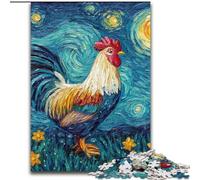 Puzzle da 1000 pezzi raffigurante un gallo nel cielo notturno, per adolescenti, gioco stimolante, ideale come regalo per tutta la famiglia (50x75cm)